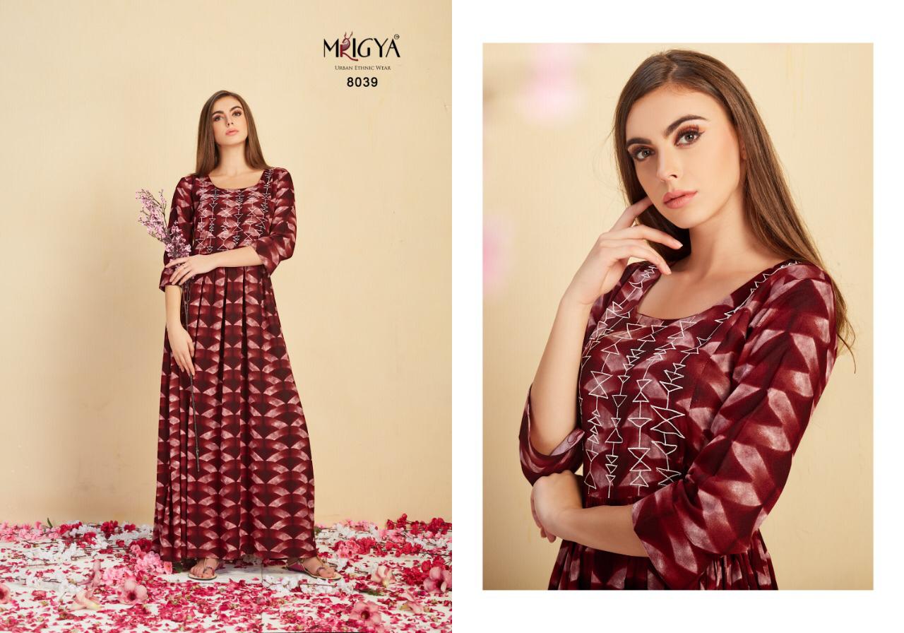 Attitude Vol-2 By Mrigya 8036 To 8040 Series Beautiful Colorful Stylish Fancy Casual Wear & Ethnic Wear & Ready To Wear Rayon Kurtis At Wholesale Price