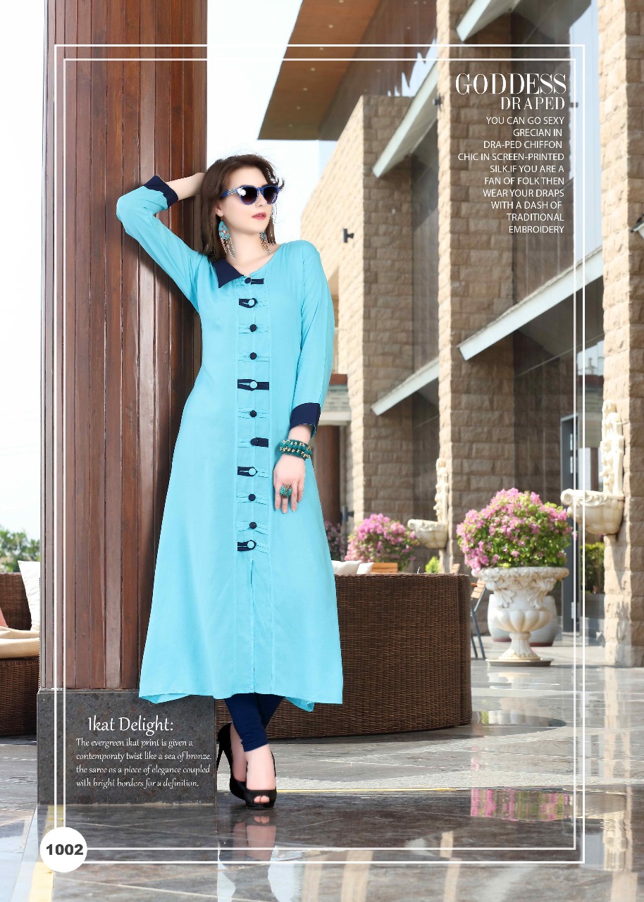 Attitude By Ayush Fashion 1001 To 1006 Series Designer Beautiful Stylish Fancy Colorful Casual Wear & Ethnic Wear Rayon Plain Kurtis At Wholesale Price
