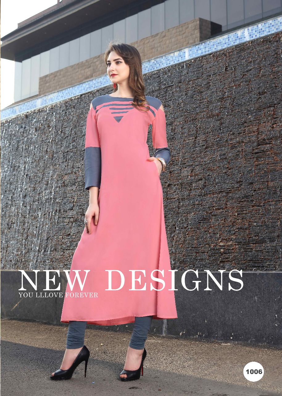 Attitude By Ayush Fashion 1001 To 1006 Series Designer Beautiful Stylish Fancy Colorful Casual Wear & Ethnic Wear Rayon Plain Kurtis At Wholesale Price