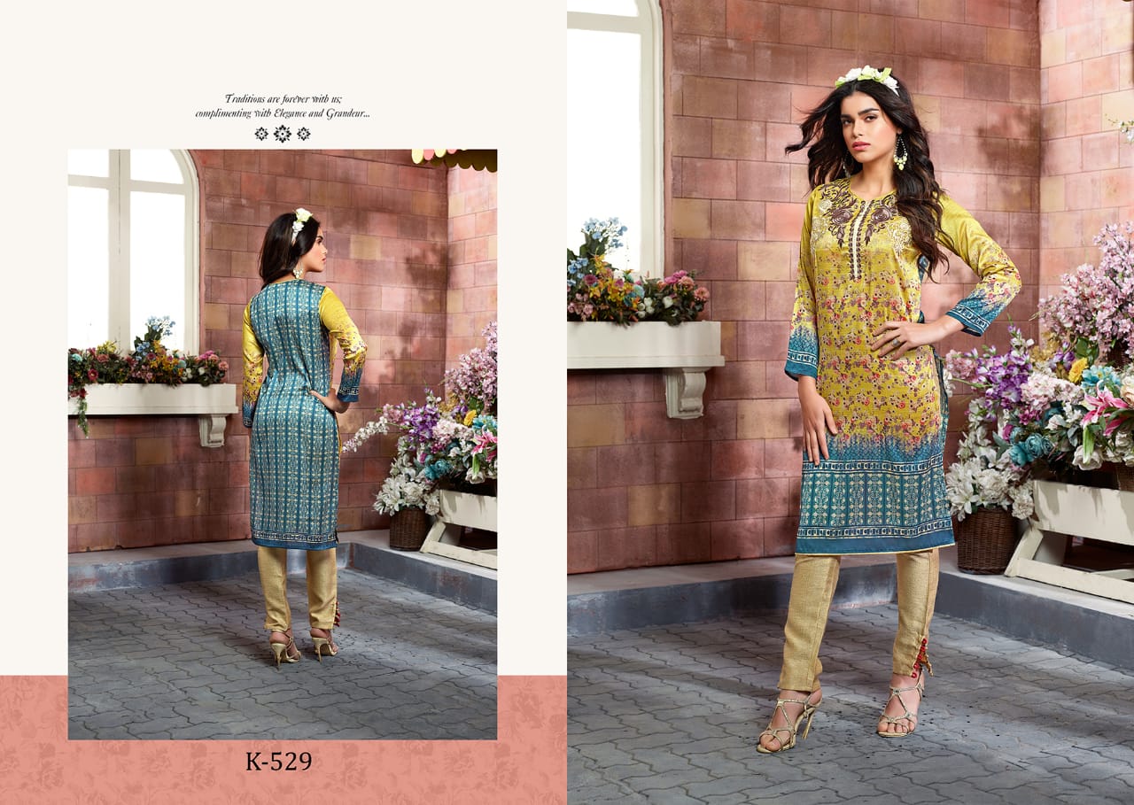 Aura Vol-2 By Eternal 523 To 533 Series Beautiful Stylish Fancy Colorful Casual Wear & Ethnic Wear & Ready To Wear Tusser Silk Kurtis At Wholesale Price
