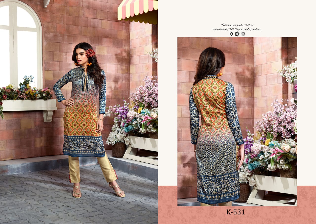 Aura Vol-2 By Eternal 523 To 533 Series Beautiful Stylish Fancy Colorful Casual Wear & Ethnic Wear & Ready To Wear Tusser Silk Kurtis At Wholesale Price