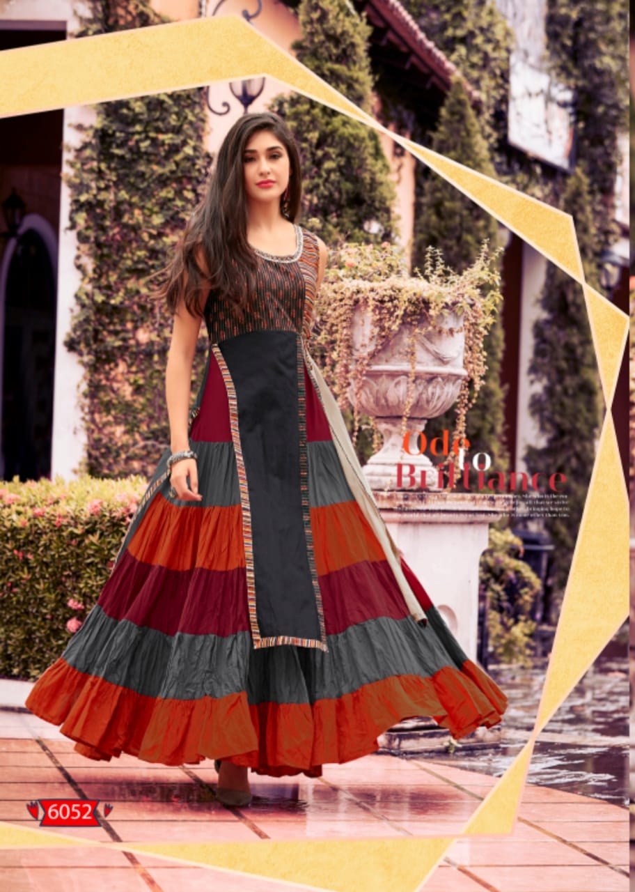 Aura By Geeta Tex 6052 To 6059 Series Beautiful Colorful Stylish Fancy Casual Wear & Ethnic Wear & Ready To Wear Rayon Kurtis At Wholesale Price