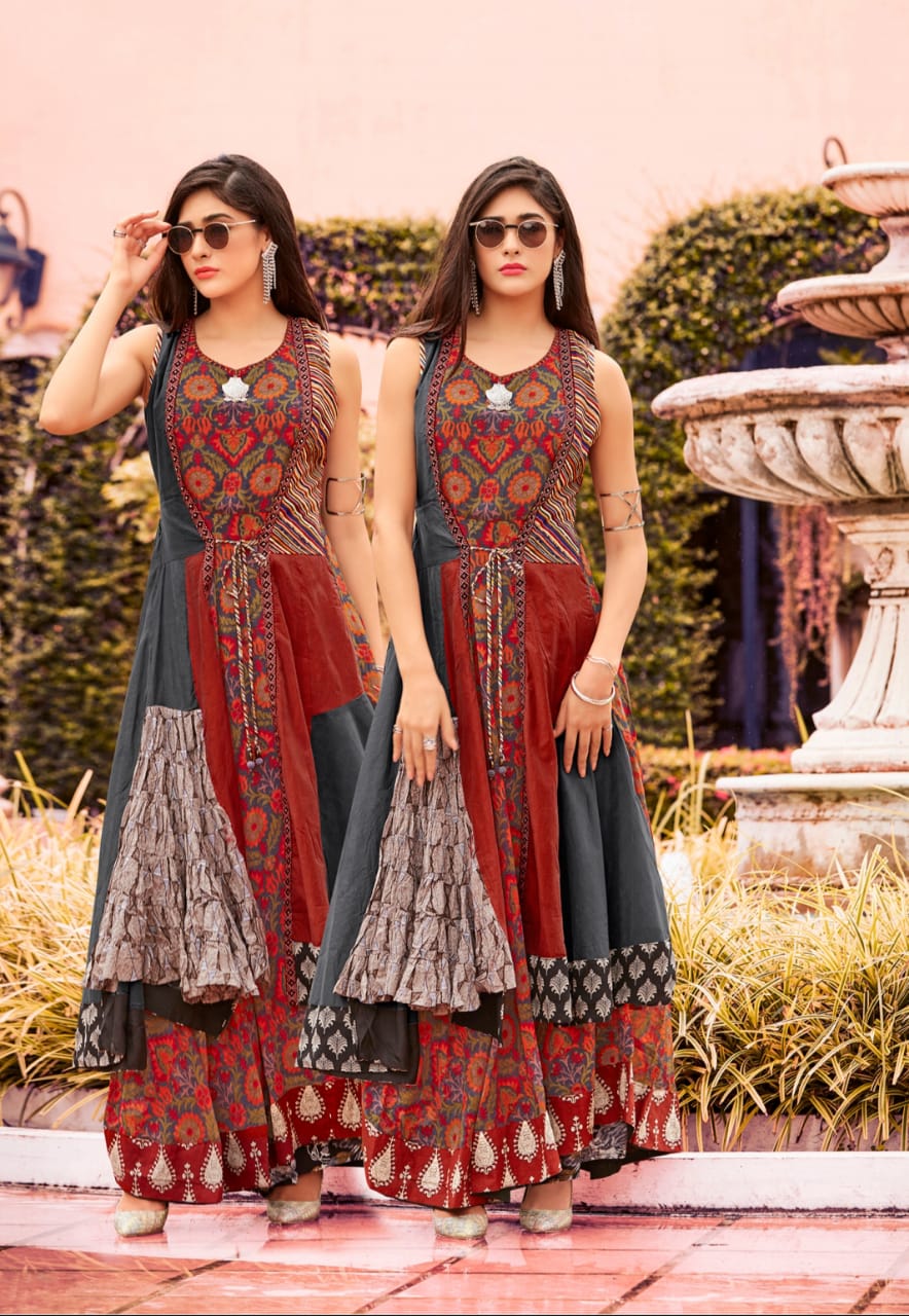 Aura By Geeta Tex 6052 To 6059 Series Beautiful Colorful Stylish Fancy Casual Wear & Ethnic Wear & Ready To Wear Rayon Kurtis At Wholesale Price