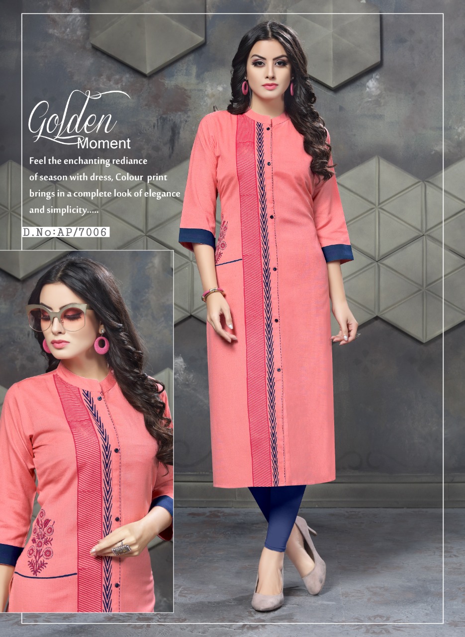 Aura Premium Vol-7 By Pranjal Creation 7001 To 7009 Series Beautiful Colorful Stylish Fancy Casual Wear & Ethnic Wear & Ready To Wear Heavy Rayon Flex Kurtis At Wholesale Price