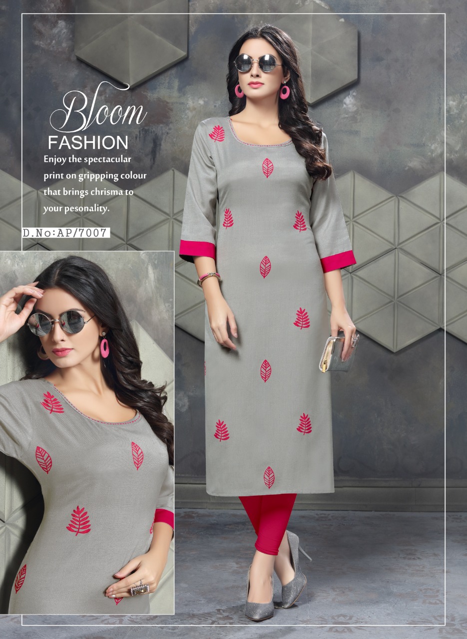 Aura Premium Vol-7 By Pranjal Creation 7001 To 7009 Series Beautiful Colorful Stylish Fancy Casual Wear & Ethnic Wear & Ready To Wear Heavy Rayon Flex Kurtis At Wholesale Price
