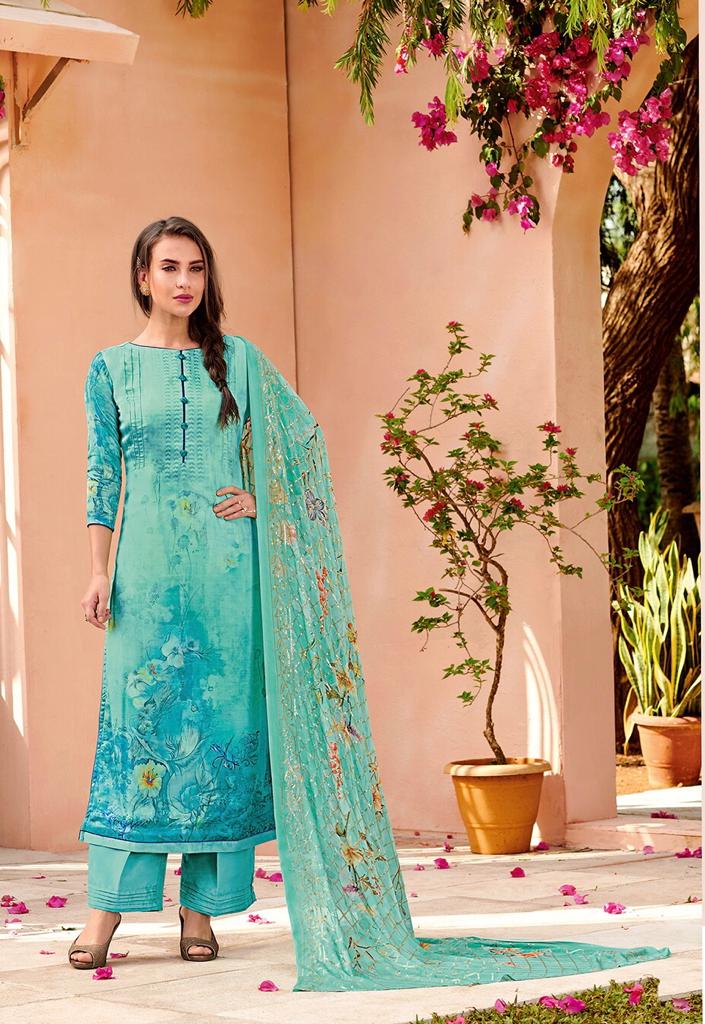 Aurelia By Glossy 1278 To 1285 Series Beautiful Suits Stylish Fancy Colorful Party Wear & Ethnic Wear Pure Viscose Digital Print With Handwork Dresses At Wholesale Price