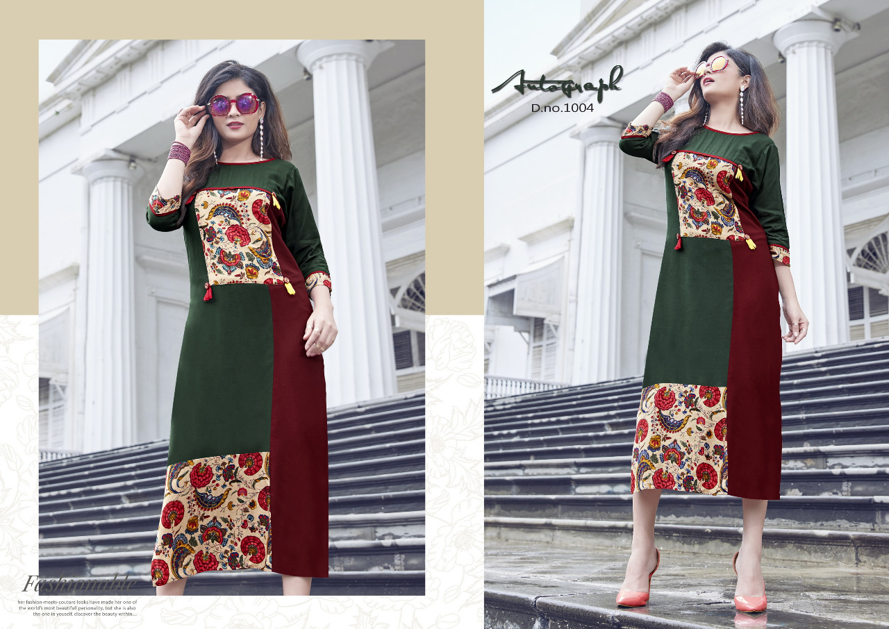 Autograph By Manya Designer 1001 To 1008 Series Designer Beautiful Stylish Fancy Colorful Casual Wear & Ethnic Wear Rayon Kurtis At Wholesale Price