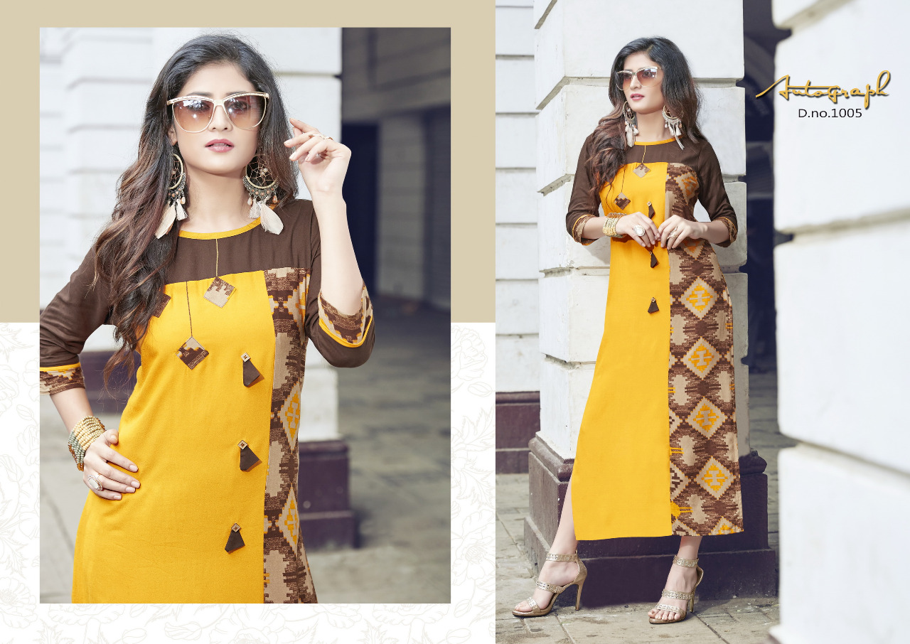 Autograph By Manya Designer 1001 To 1008 Series Designer Beautiful Stylish Fancy Colorful Casual Wear & Ethnic Wear Rayon Kurtis At Wholesale Price