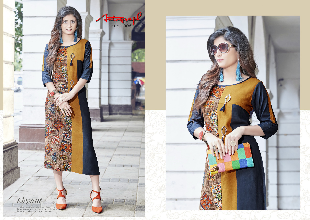 Autograph By Manya Designer 1001 To 1008 Series Designer Beautiful Stylish Fancy Colorful Casual Wear & Ethnic Wear Rayon Kurtis At Wholesale Price