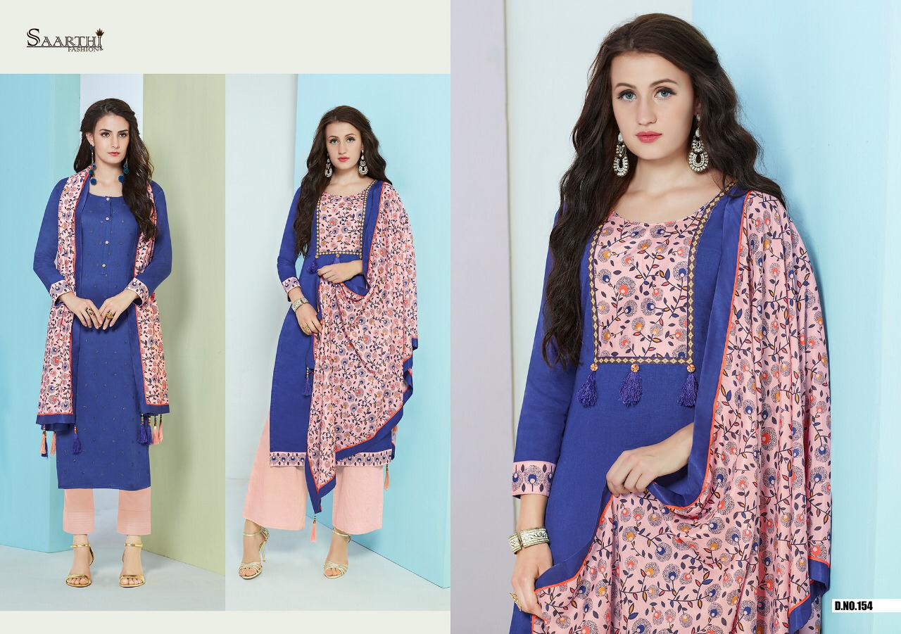 Autograph By Saarthi Fashion 149 To 158 Series Beautiful Stylish Fancy Colorful Casual Wear & Ethnic Wear Pure Jam Silk Cotton Embroidered Dresses At Wholesale Price