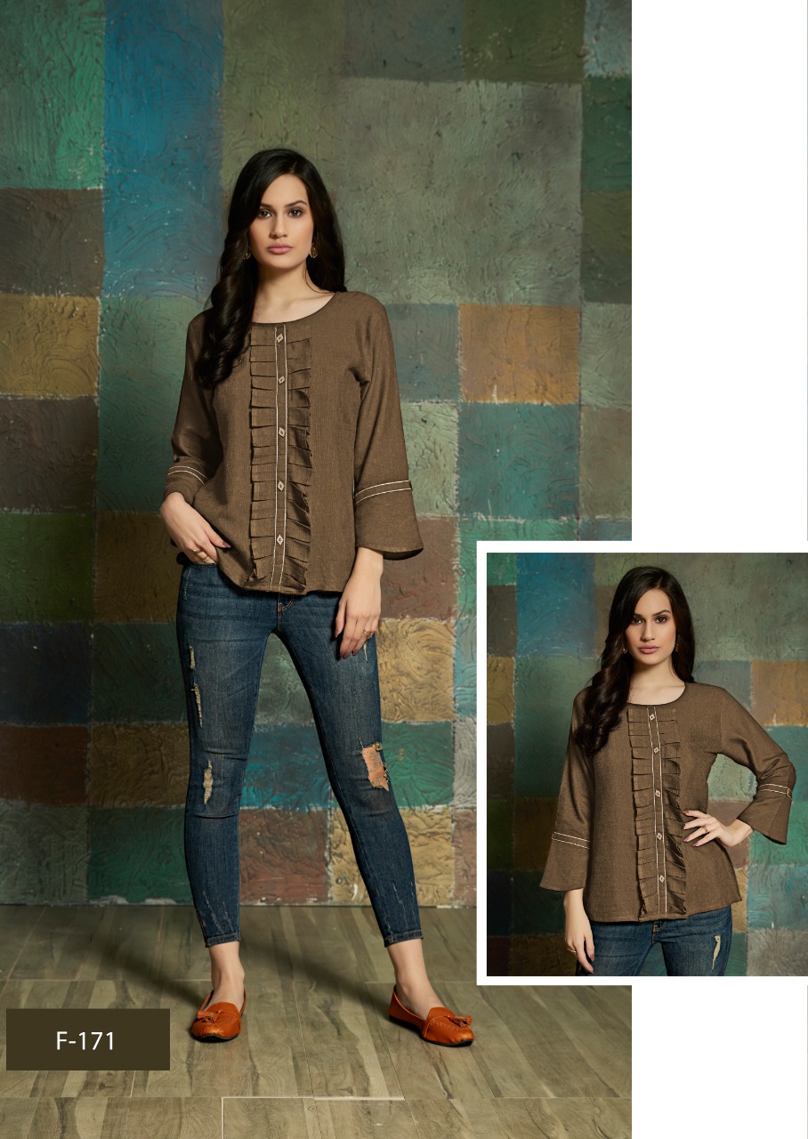 Avishka By Feminista 171 To 177 Series Beautiful Stylish Fancy Colorful Casual Wear & Ethnic Wear & Ready To Wear South Cotton Slub Tops At Wholesale Price