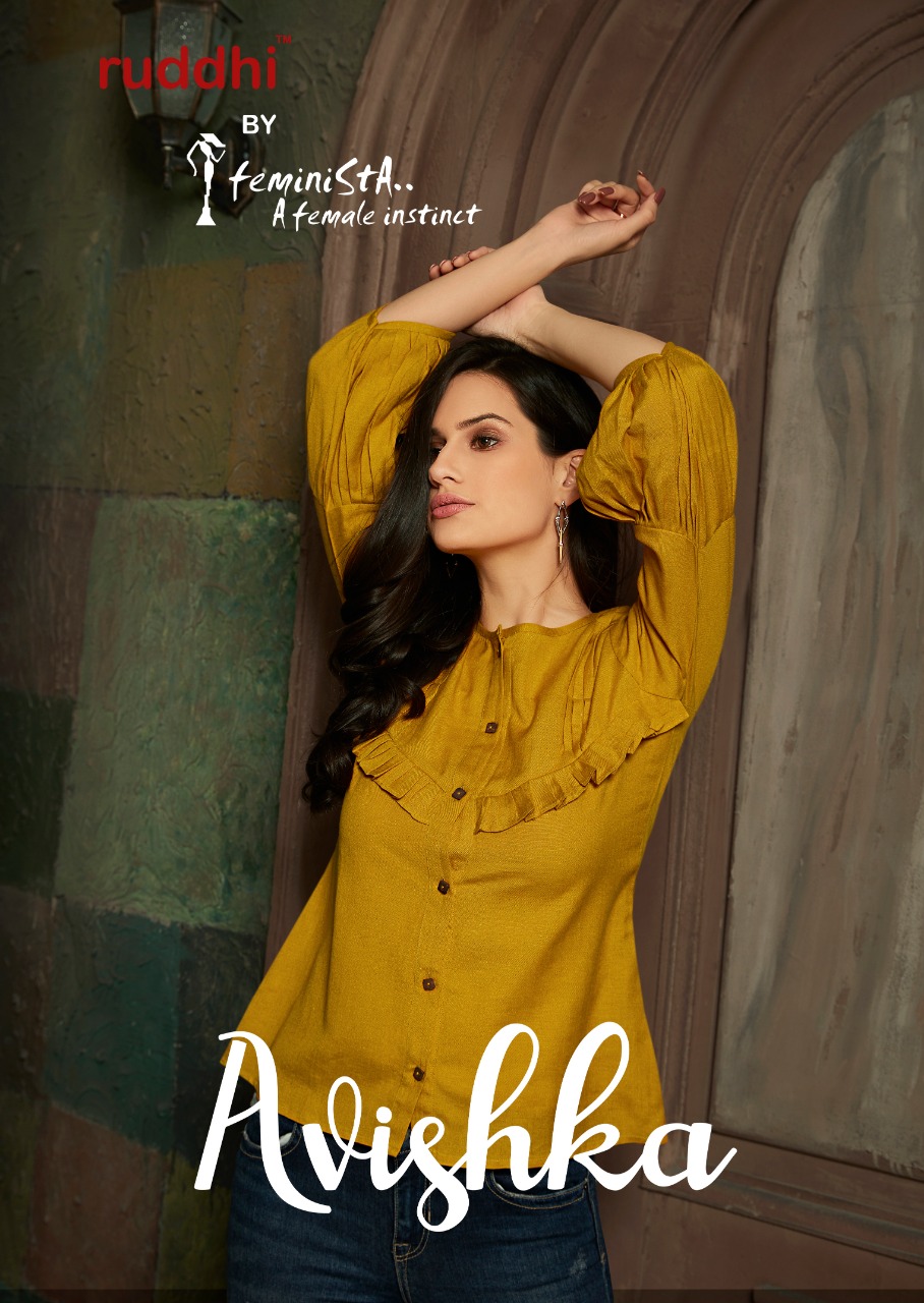 Avishka By Feminista 171 To 177 Series Beautiful Stylish Fancy Colorful Casual Wear & Ethnic Wear & Ready To Wear South Cotton Slub Tops At Wholesale Price