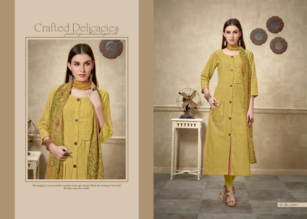 Awantika By Sva 2001 T 2006 Series Designer Beautiful Stylish Fancy Colorful Casual Wear & Ethnic Wear & Ready To Wear Pure Cotton Cheks Kurtis With Dupatta At Wholesale Price
