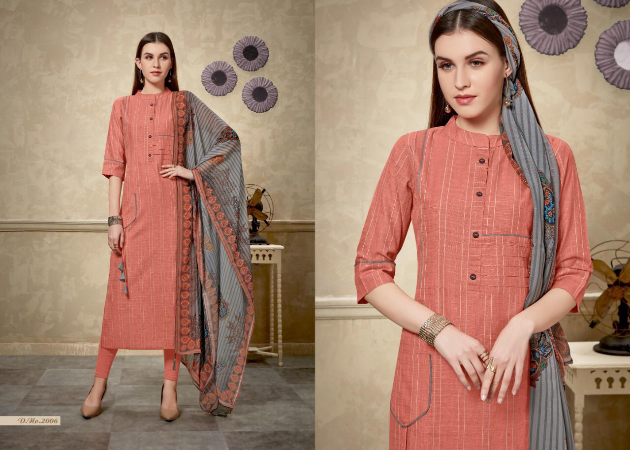 Awantika By Sva 2001 T 2006 Series Designer Beautiful Stylish Fancy Colorful Casual Wear & Ethnic Wear & Ready To Wear Pure Cotton Cheks Kurtis With Dupatta At Wholesale Price