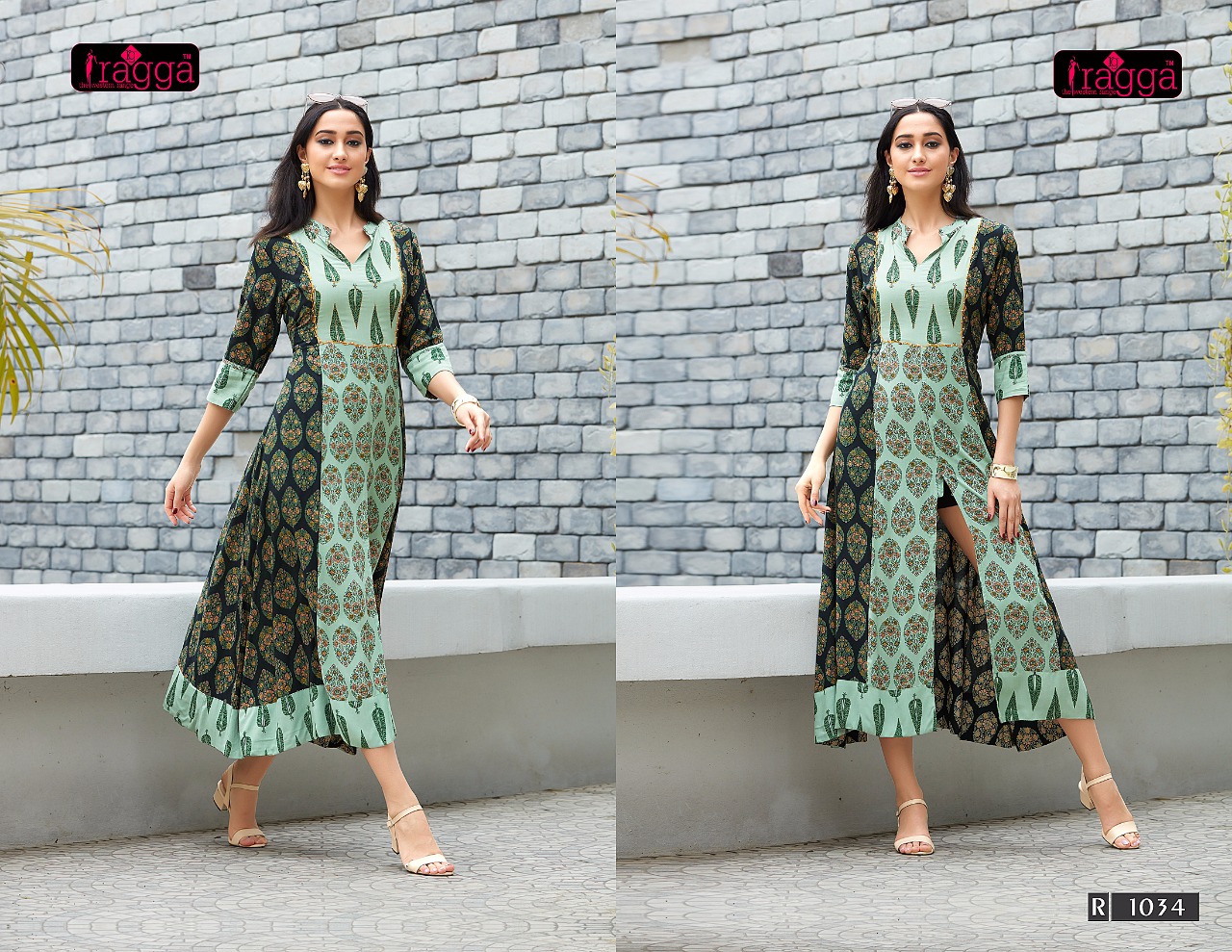 B4u By Ragga 1028 To 1034 Series Designer Stylish Colorful Fancy Beautiful Party Wear Ethnic Wear Heavy Rayon Printed Kurtis At Wholesale Price