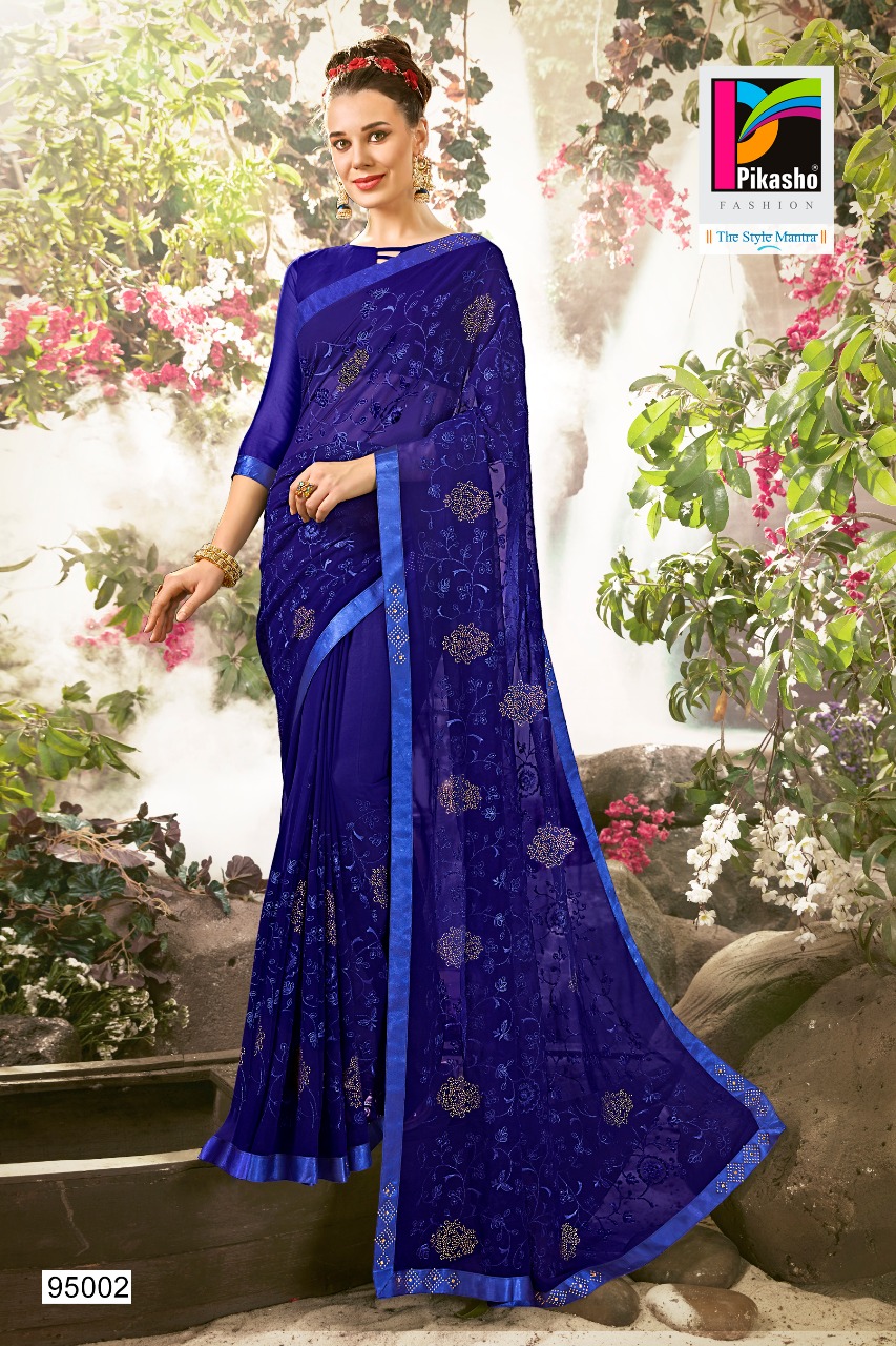 Balika By Pikasho 95001 To 95010 Series Indian Traditional Wear Collection Beautiful Stylish Fancy Colorful Party Wear & Occasional Wear Fancy Embroidered Sarees At Wholesale Price