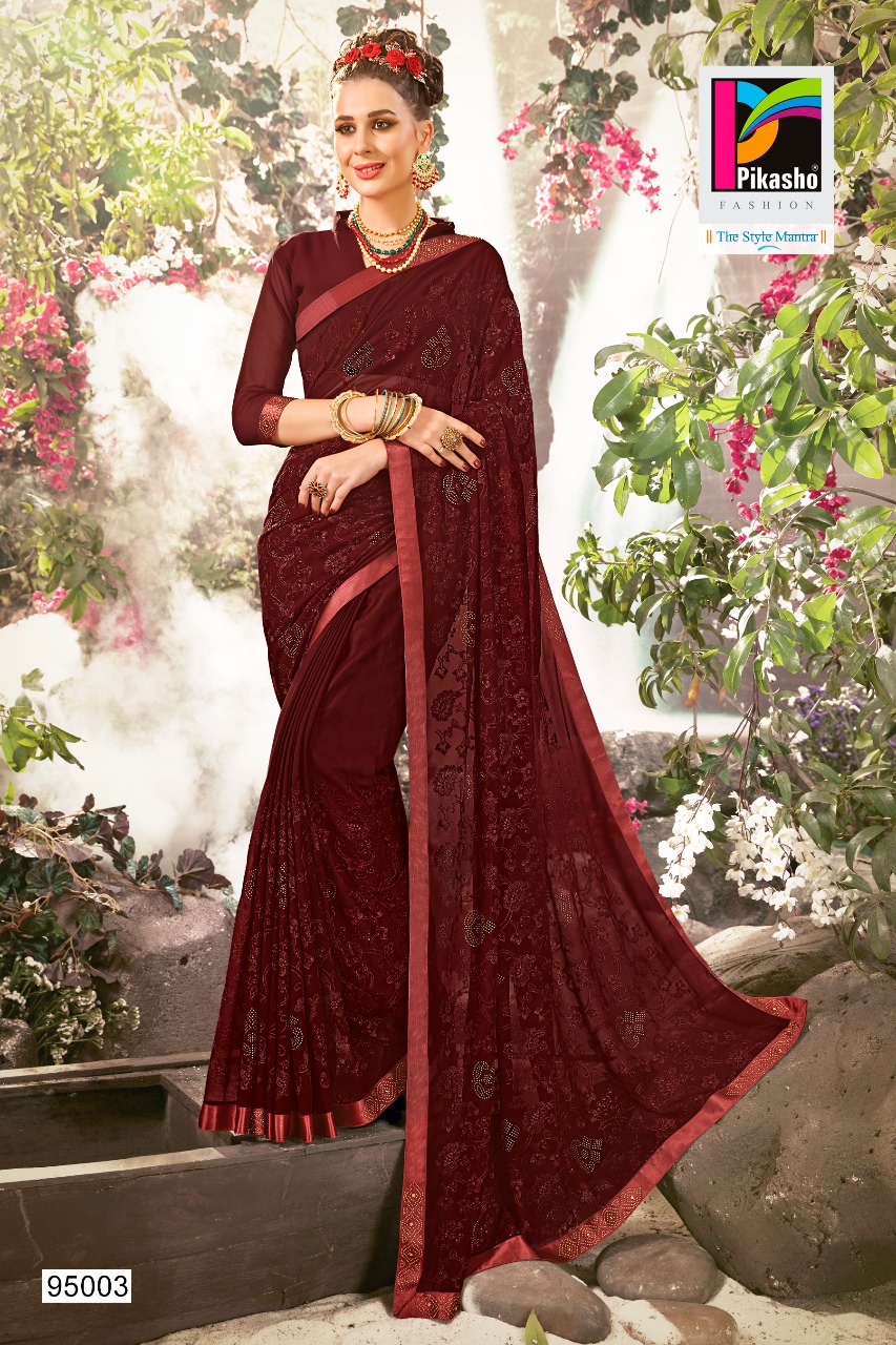 Balika By Pikasho 95001 To 95010 Series Indian Traditional Wear Collection Beautiful Stylish Fancy Colorful Party Wear & Occasional Wear Fancy Embroidered Sarees At Wholesale Price