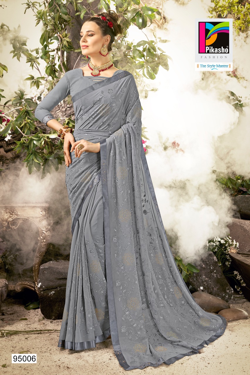 Balika By Pikasho 95001 To 95010 Series Indian Traditional Wear Collection Beautiful Stylish Fancy Colorful Party Wear & Occasional Wear Fancy Embroidered Sarees At Wholesale Price
