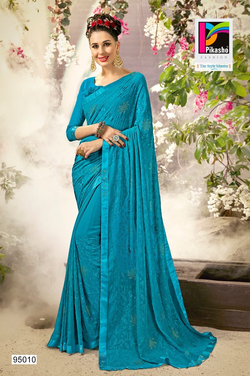 Balika By Pikasho 95001 To 95010 Series Indian Traditional Wear Collection Beautiful Stylish Fancy Colorful Party Wear & Occasional Wear Fancy Embroidered Sarees At Wholesale Price