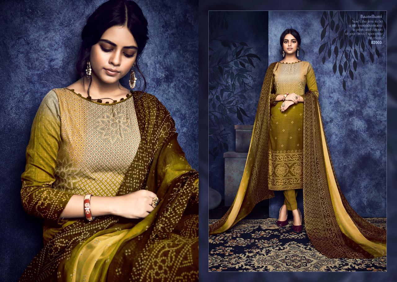 Baandhani By Vishwam Fabrics 82001 To 82008 Series Beautiful Winter Collection Suits Stylish Fancy Colorful Casual Wear & Ethnic Wear Pure Pashmina Digital Style Printed Dresses At Wholesale Price