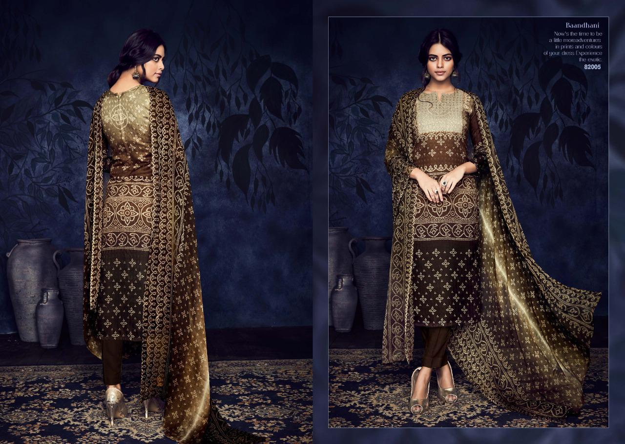 Baandhani By Vishwam Fabrics 82001 To 82008 Series Beautiful Winter Collection Suits Stylish Fancy Colorful Casual Wear & Ethnic Wear Pure Pashmina Digital Style Printed Dresses At Wholesale Price