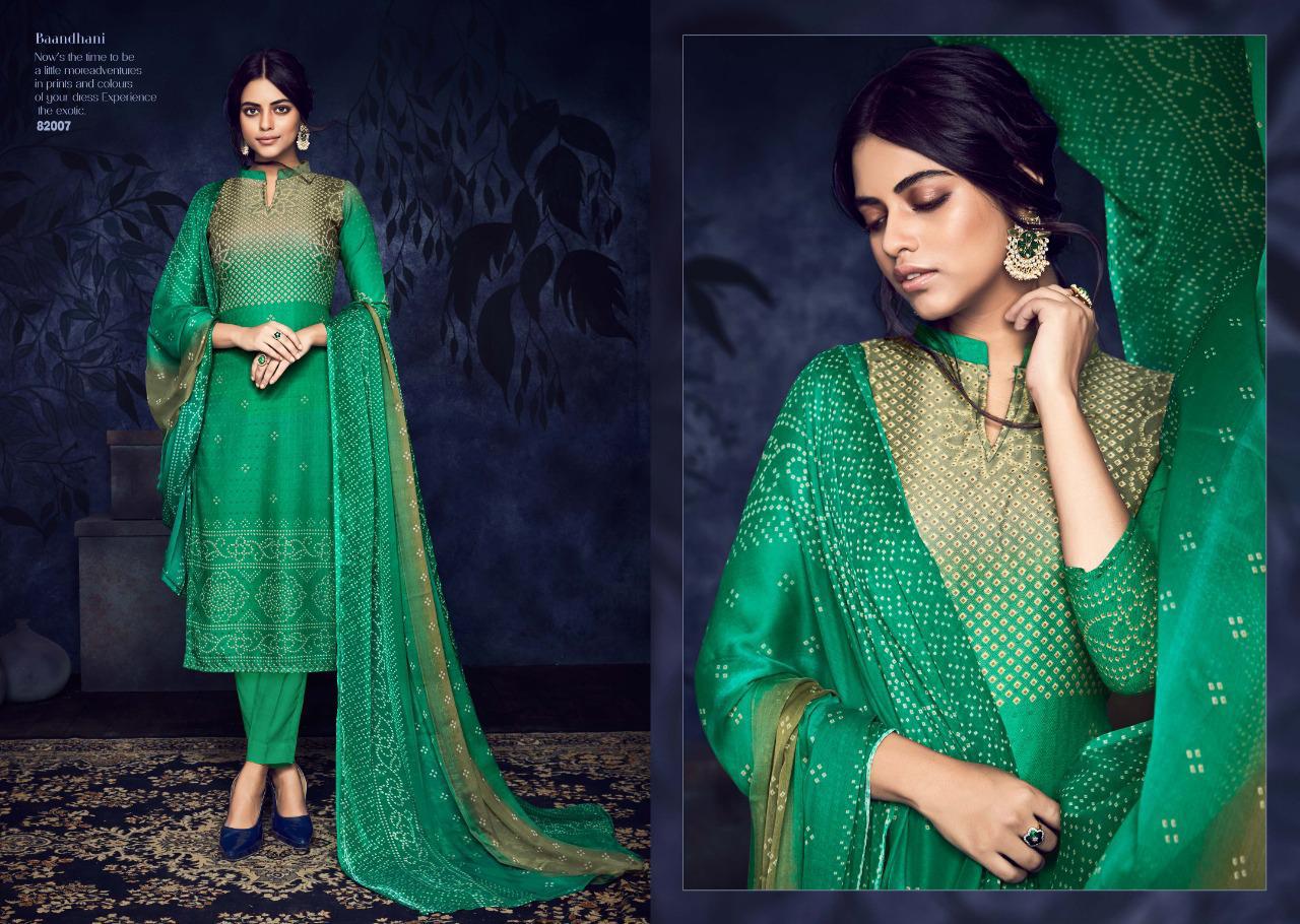 Baandhani By Vishwam Fabrics 82001 To 82008 Series Beautiful Winter Collection Suits Stylish Fancy Colorful Casual Wear & Ethnic Wear Pure Pashmina Digital Style Printed Dresses At Wholesale Price