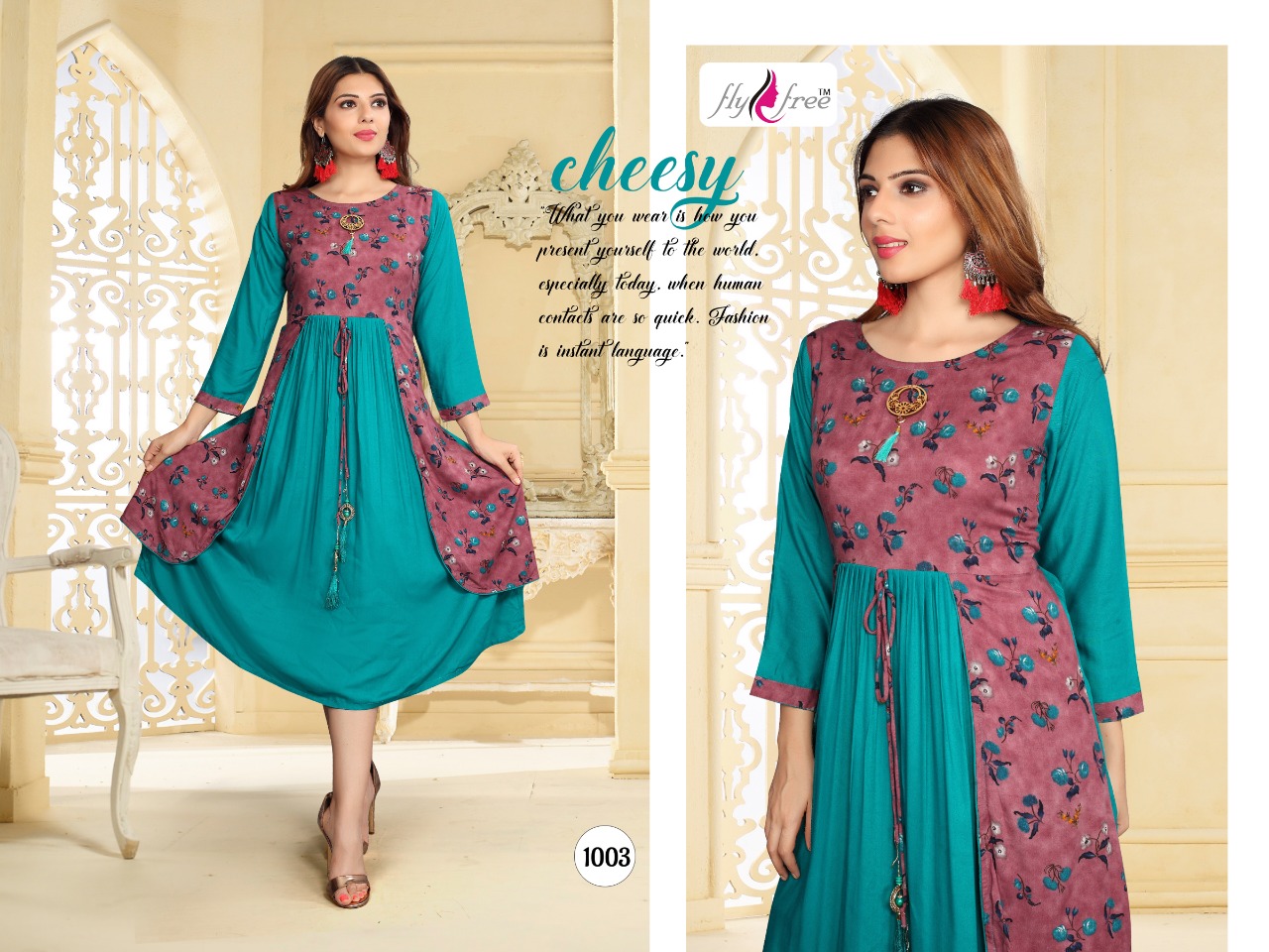 Baani By Kfour Trends 1001 To 1008 Series Beautiful Colorful Stylish Fancy Casual Wear & Ethnic Wear & Ready To Wear Heavy Rayon Kurtis At Wholesale Price