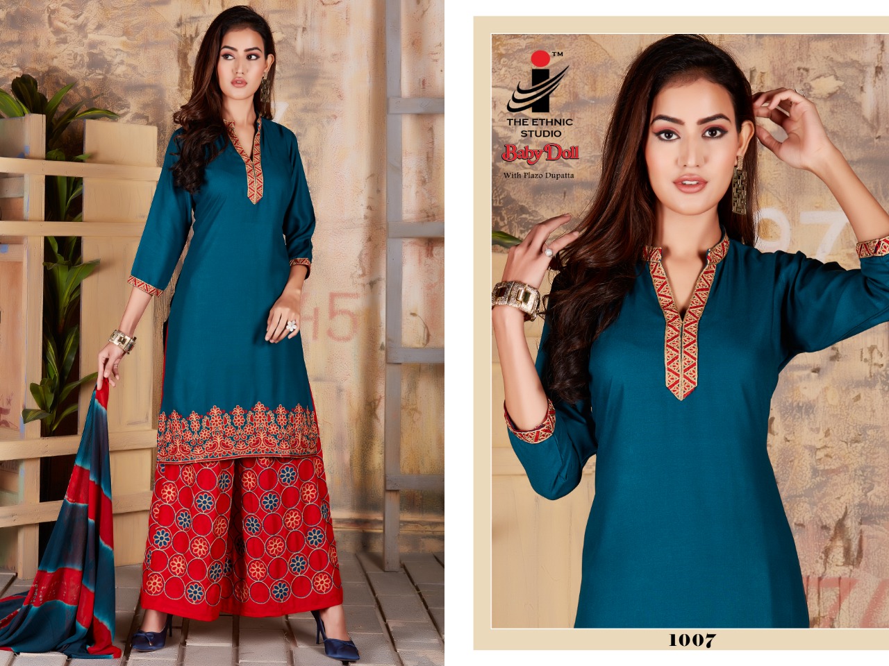 Baby Doll By The Ethnic Studio 1001 To 1008 Series Beautiful Stylish Designer Occasional Wear Casual Wear Heavy Rayonplain Embroidered Dresses At Wholesale Price