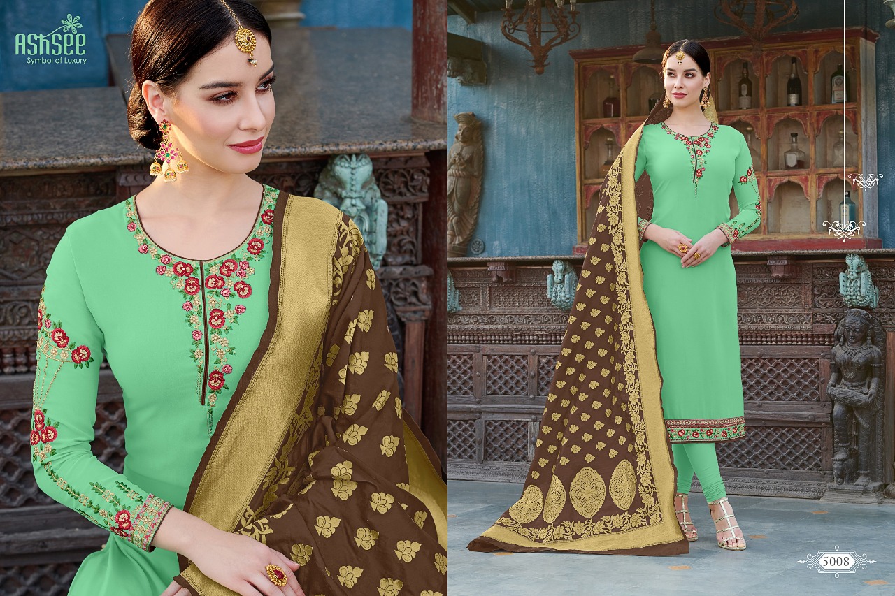 Banaras By Ashsee 5006 To 5011 Series Designer Wedding Collection Beautiful Stylish Fancy Colorful Party Wear & Occasional Wear Faux Georgette With Work Dresses At Wholesale Price