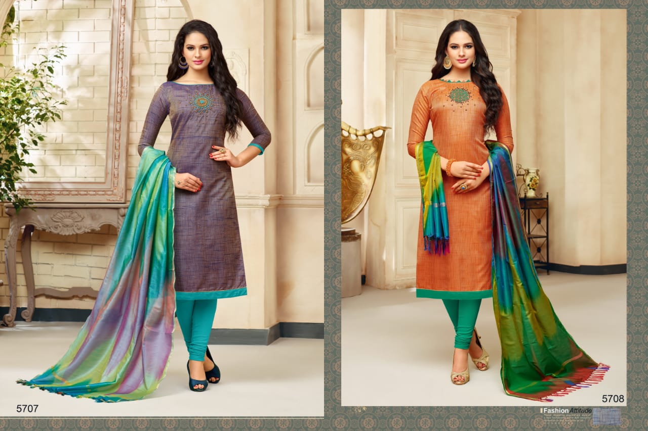 Banarashi Style By Rr Fashion 5701 To 5712 Series Beautiful Suits Stylish Fancy Colorful Casual Wear & Ethnic Wear Two Tone Heavy Silk Printed Dresses At Wholesale Price