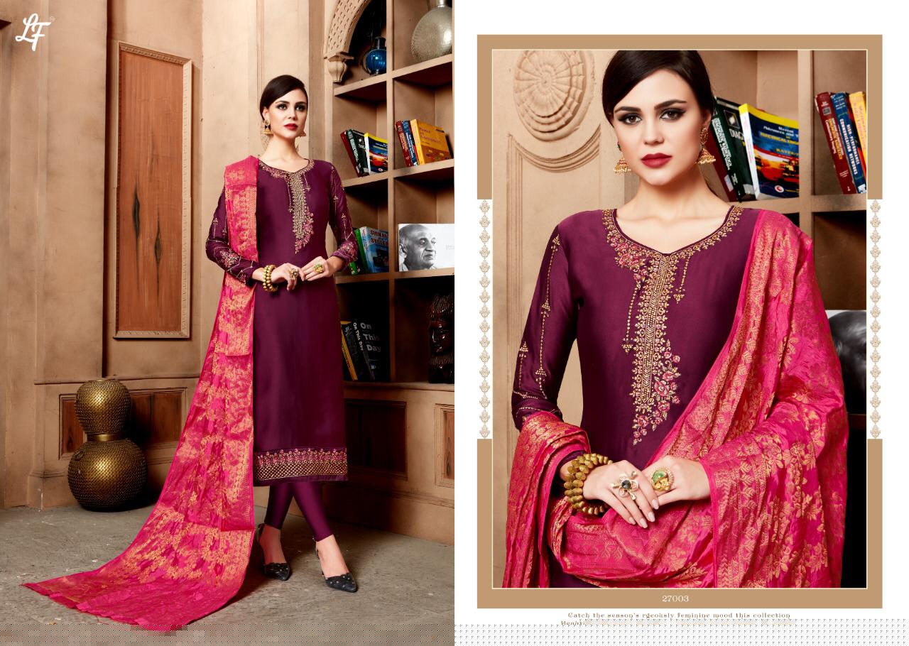 Banarasi Vol-27 By Lavli Fashion 27001 To 27006 Series Indian Traditional Wear Collection Beautiful Stylish Fancy Colorful Party Wear & Occasional Wear Sartin Georgette With Embroidery Dress At Wholesale Price
