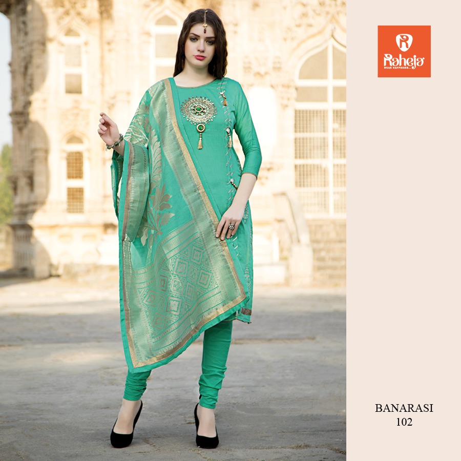 Banarsi By Raheja Tex Fab 101 To 108 Series Beautiful Stylish Fancy Colorful Party Wear & Occasional Wear Collection Glace Cotton Embroidered Dresses At Wholesale Price