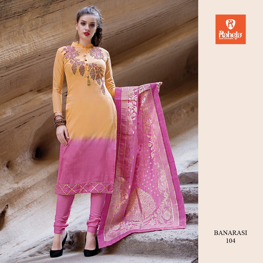 Banarsi By Raheja Tex Fab 101 To 108 Series Beautiful Stylish Fancy Colorful Party Wear & Occasional Wear Collection Glace Cotton Embroidered Dresses At Wholesale Price