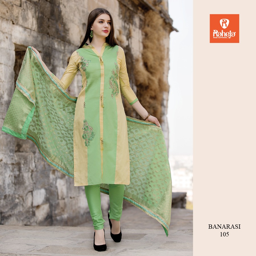 Banarsi By Raheja Tex Fab 101 To 108 Series Beautiful Stylish Fancy Colorful Party Wear & Occasional Wear Collection Glace Cotton Embroidered Dresses At Wholesale Price
