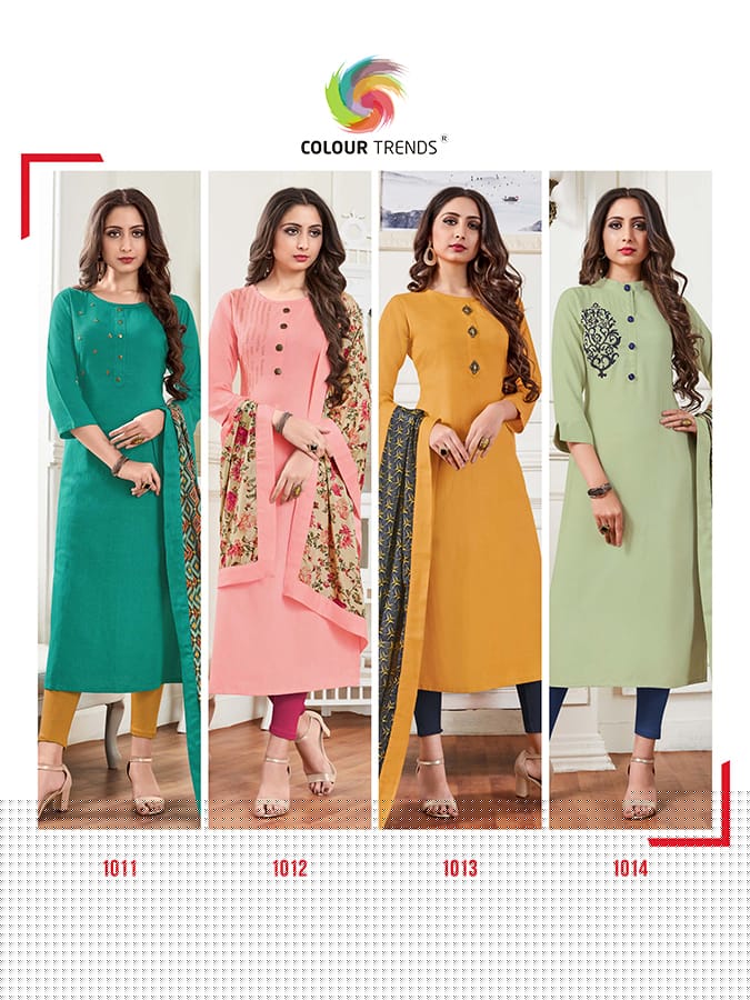 Bandhan By Colour Trends 1011 To 1018 Series Designer Beautiful Stylish Fancy Colorful Party Wear & Ethnic Wear & Ready To Wear Fancy Kurtis At Wholesale Price