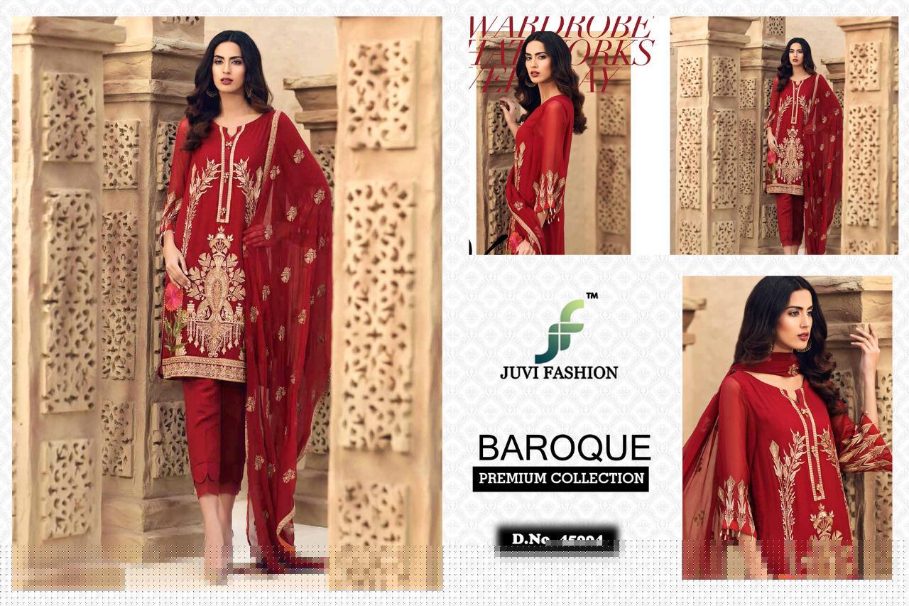 Baroque Premium Collection By Juvi Fashion 45001 To 45006 Series Beautiful Pakistani Suits Stylish Fancy Colorful Party Wear & Ethnic Wear Collection Georgette With Heavy Embroidered Dresses At Wholesale Price