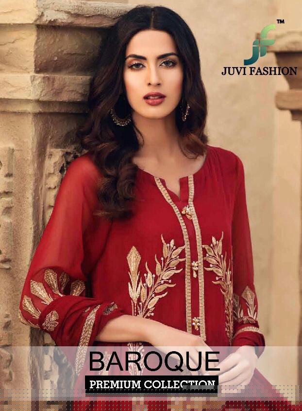 Baroque Premium Collection By Juvi Fashion 45001 To 45006 Series Beautiful Pakistani Suits Stylish Fancy Colorful Party Wear & Ethnic Wear Collection Georgette With Heavy Embroidered Dresses At Wholesale Price