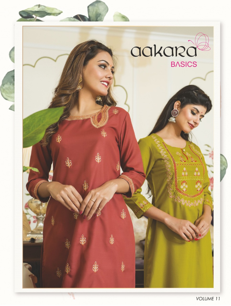 Basics Vol-11 By Aakara 1001 To 1006 Series Stylish Fancy Beautiful Colorful Casual Wear & Ethnic Wear Mill Dyed Cotton Viscose Poly Slub Kurtis At Wholesale Price