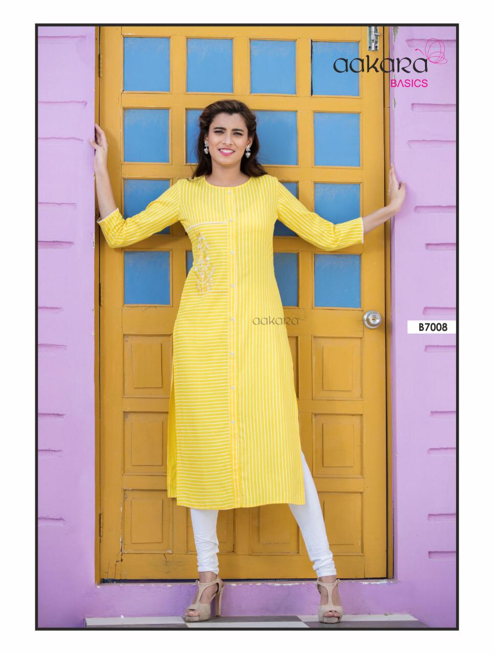 Aakra Basics Vol-7 By Aakara 7001 To 7008 Series Beautiful Stylish Fancy Colorful Casual Wear & Ethnic Wear Straight Kurti With Embroidery Kurtis At Wholesale Price
