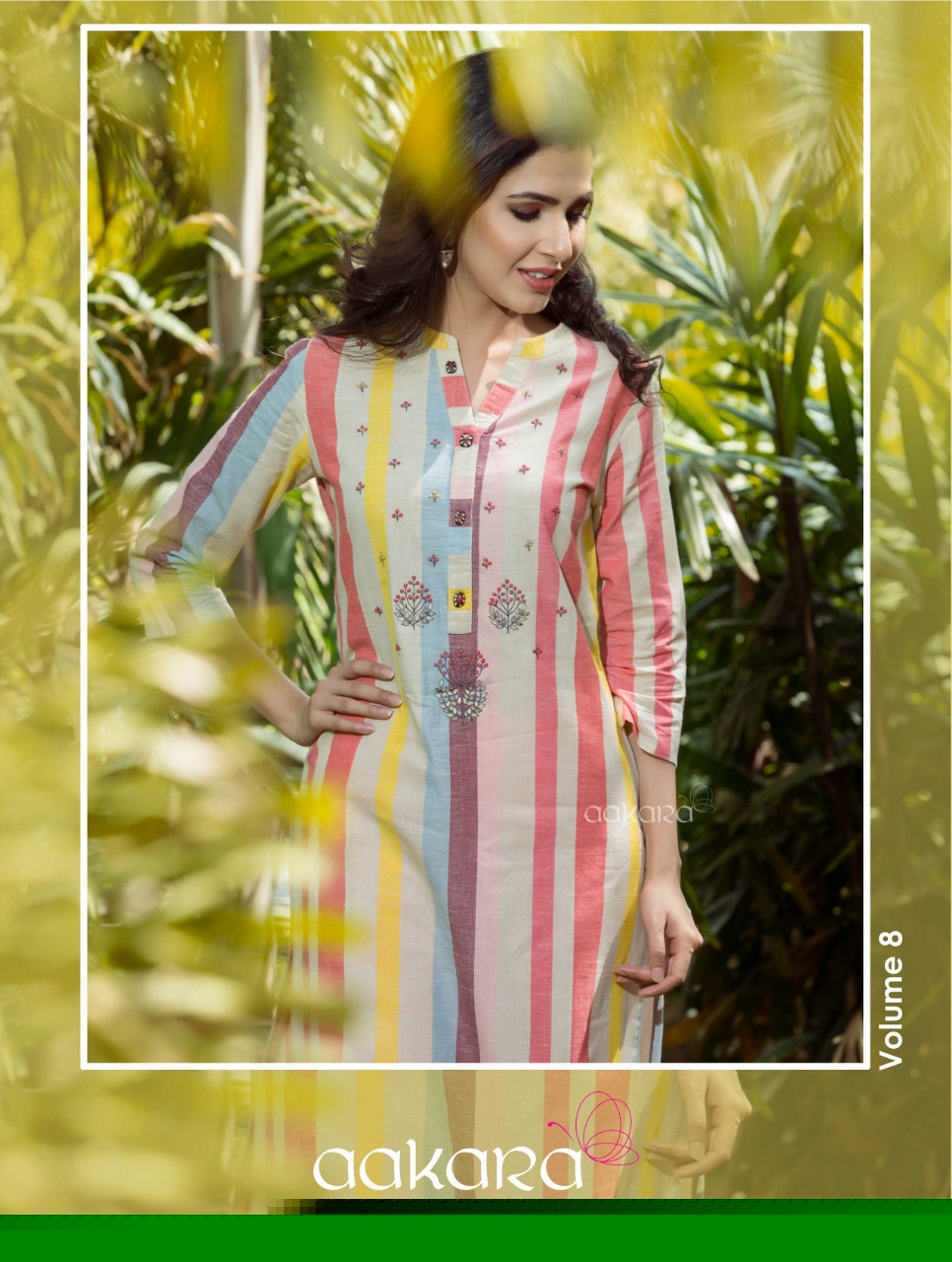 Aakra Basics Vol-8 By Aakara 8001 To 8006 Series Beautiful Stylish Fancy Colorful Casual Wear & Ethnic Wear Cotton With Embroidery Straight Kurtis At Wholesale Price