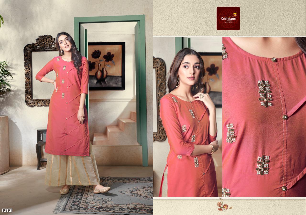 Basil By Krishriyaa 9991 To 9998 Series Beautiful Stylish Colorful Fancy Party Wear & Ethnic Wear & Ready To Wear Two Tone Silk With Cotton Lining Kurtis At Wholesale Price