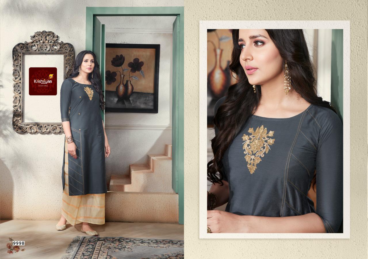 Basil By Krishriyaa 9991 To 9998 Series Beautiful Stylish Colorful Fancy Party Wear & Ethnic Wear & Ready To Wear Two Tone Silk With Cotton Lining Kurtis At Wholesale Price