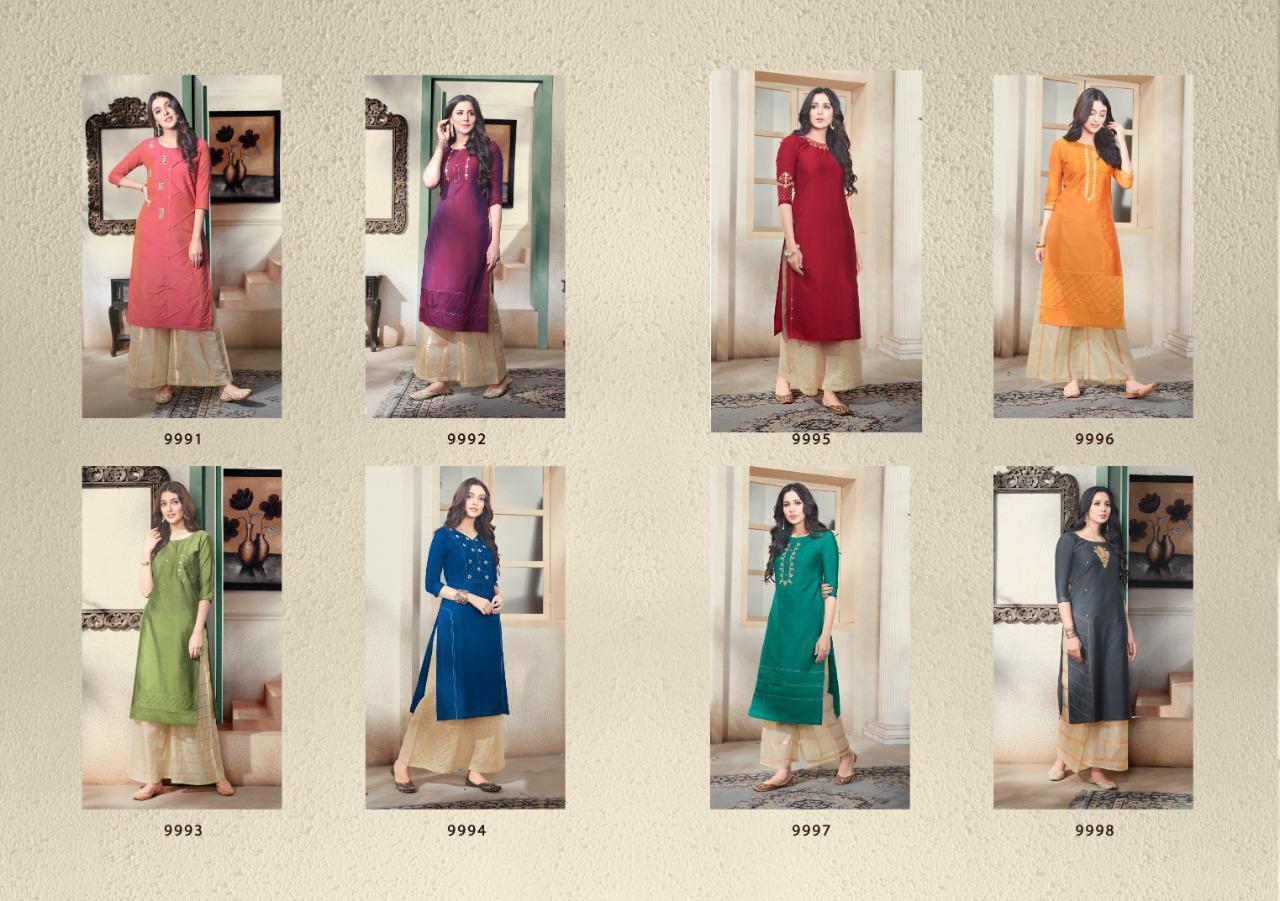 Basil By Krishriyaa 9991 To 9998 Series Beautiful Stylish Colorful Fancy Party Wear & Ethnic Wear & Ready To Wear Two Tone Silk With Cotton Lining Kurtis At Wholesale Price