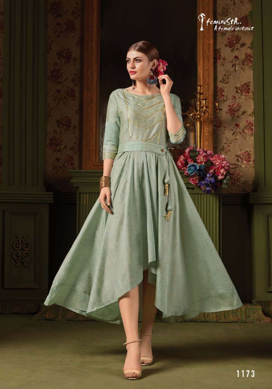Beauty By Feminista 1171 To 1176 Series Beautiful Stylish Fancy Colorful Casual Wear & Ethnic Wear & Ready To Wear Dyed Kurtis With Inner At Wholesale Price