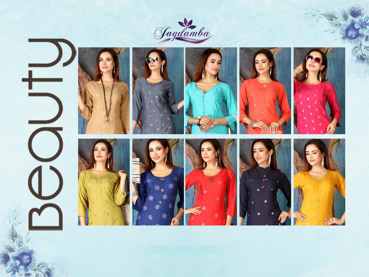 Beauty By Jagdamba 01 To 10 Series Beautiful Colorful Stylish Fancy Casual Wear & Ethnic Wear & Ready To Wear Heavy Rayon Kurtis At Wholesale Price