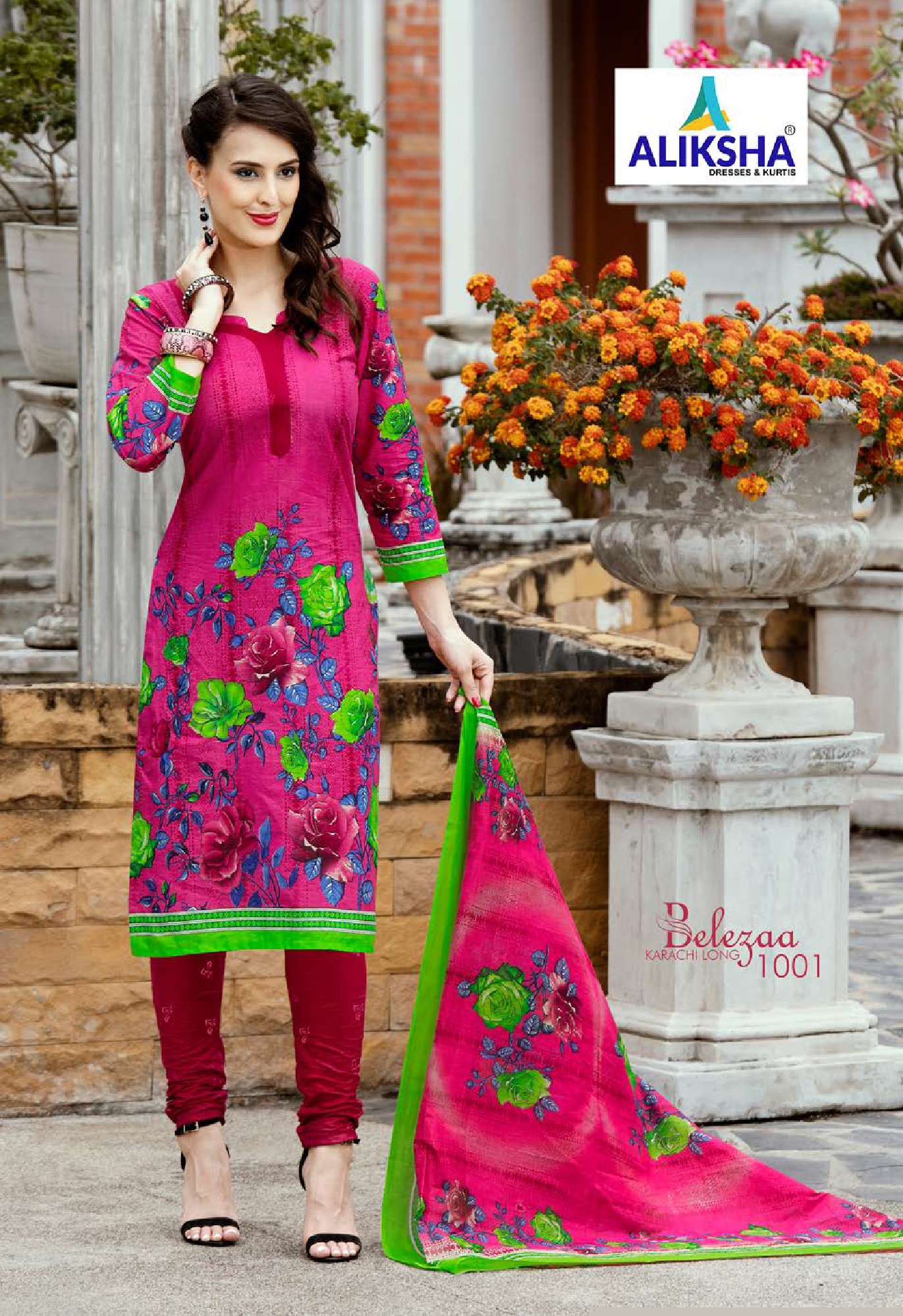 Belezaa Karachi Vol-1 By Aliksha 1001 To 1010 Series Beautiful Suits Stylish Fancy Colorful Party Wear & Ethnic Wear Cotton Printed Dresses At Wholesale Price