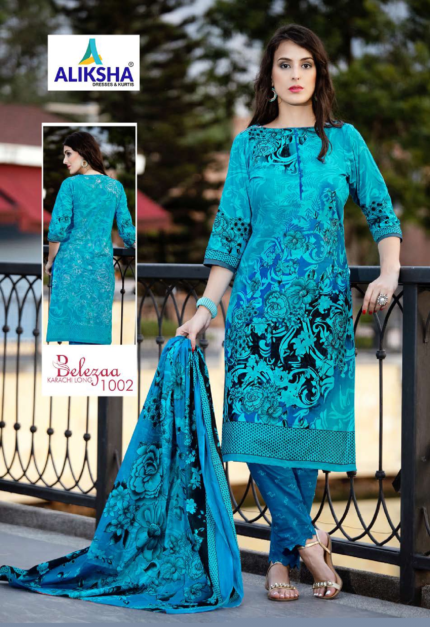 Belezaa Karachi Vol-1 By Aliksha 1001 To 1010 Series Beautiful Suits Stylish Fancy Colorful Party Wear & Ethnic Wear Cotton Printed Dresses At Wholesale Price