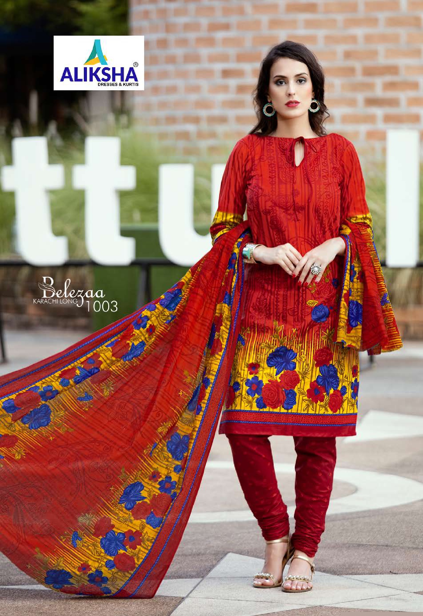 Belezaa Karachi Vol-1 By Aliksha 1001 To 1010 Series Beautiful Suits Stylish Fancy Colorful Party Wear & Ethnic Wear Cotton Printed Dresses At Wholesale Price