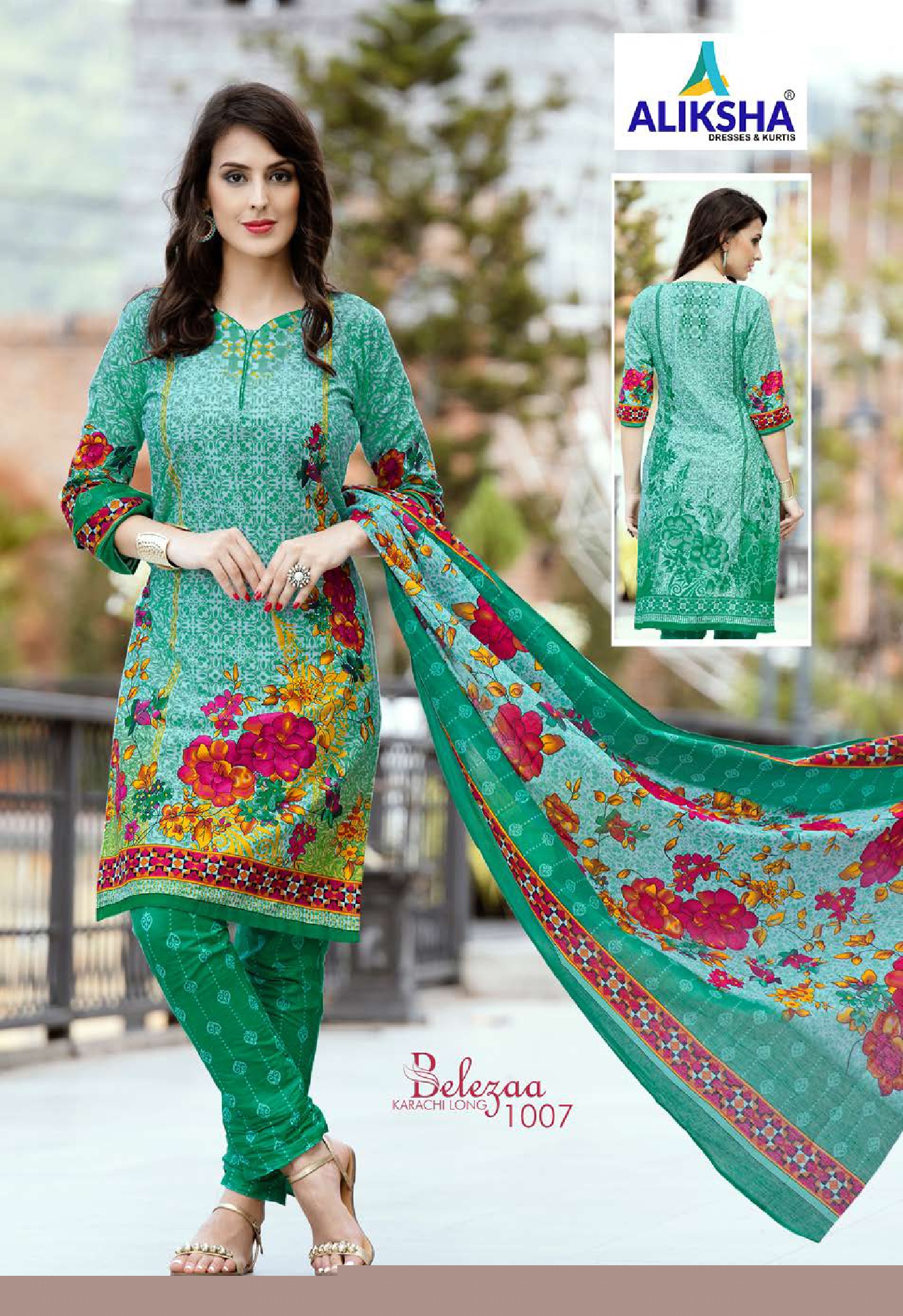 Belezaa Karachi Vol-1 By Aliksha 1001 To 1010 Series Beautiful Suits Stylish Fancy Colorful Party Wear & Ethnic Wear Cotton Printed Dresses At Wholesale Price