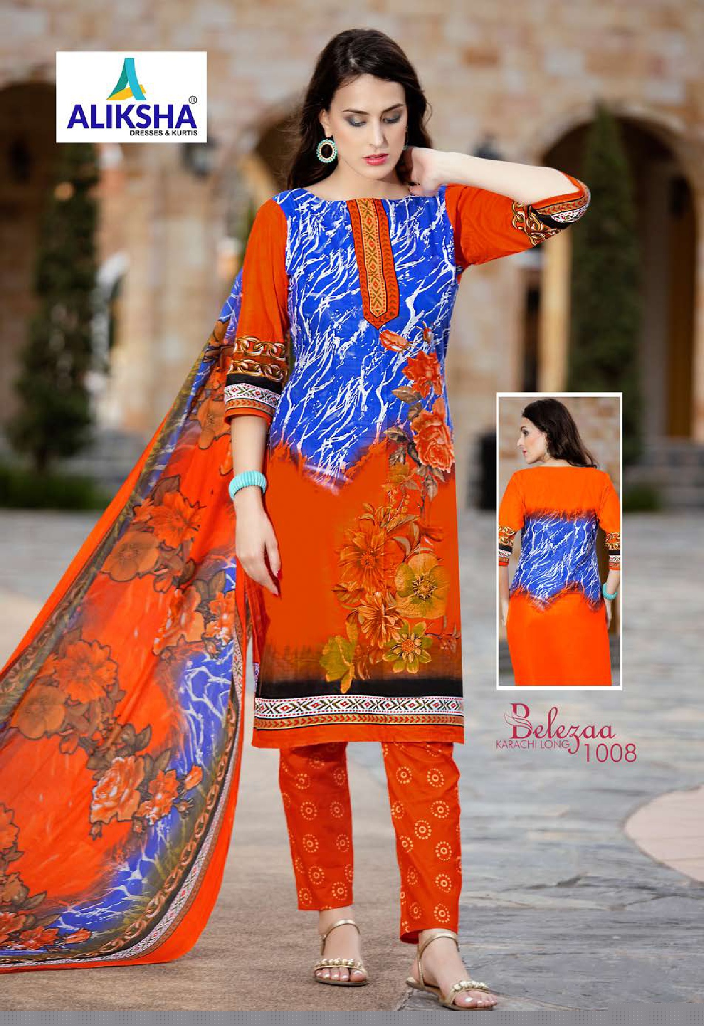 Belezaa Karachi Vol-1 By Aliksha 1001 To 1010 Series Beautiful Suits Stylish Fancy Colorful Party Wear & Ethnic Wear Cotton Printed Dresses At Wholesale Price